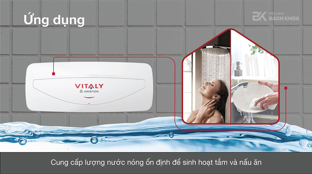 may nuoc nong gian tiep ariston 20 lit 2500w vitaly 20 slim 25 fe 081221 030322