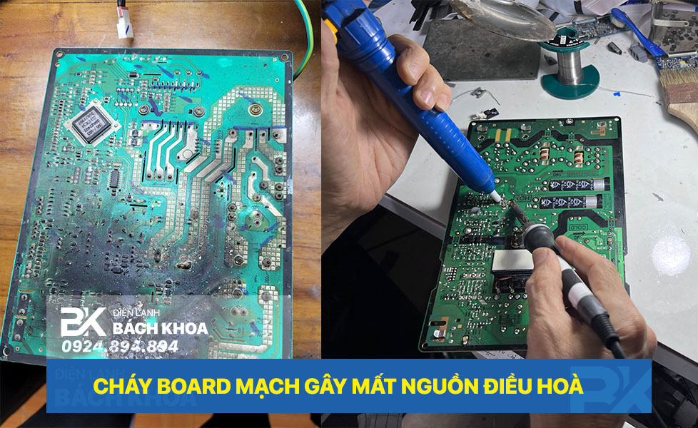 cháy board mạch điều hoà