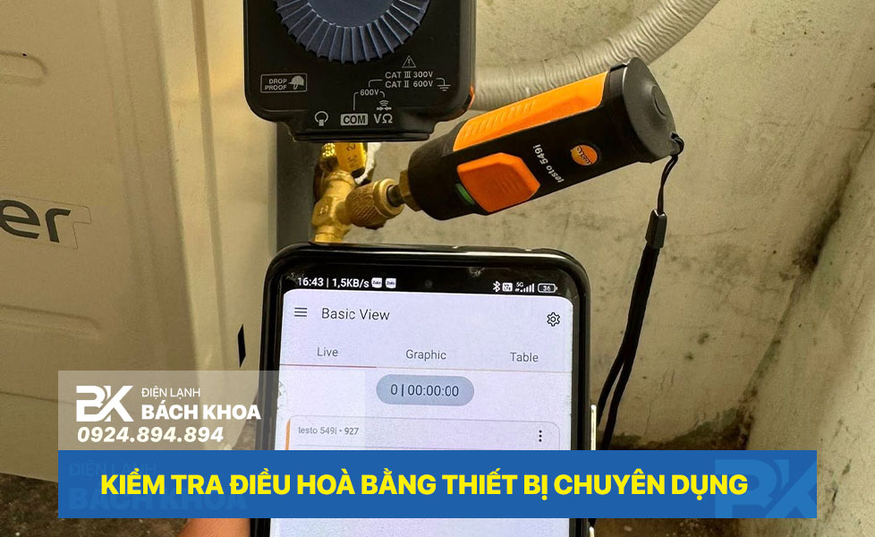 kiểm tra điều hoà bằng thiết bị chuyên dụng