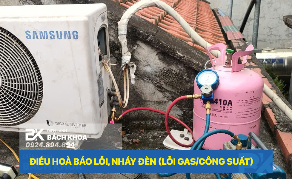 điều hoà nháy đèn lỗi gas